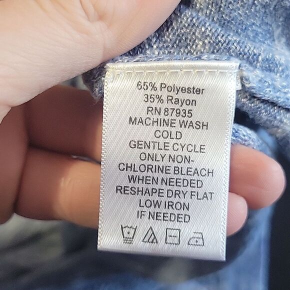 LOGO Lori Goldstein Womens blue tunic sweater Size XXS preppy casual knit boho - Picture 5 of 9